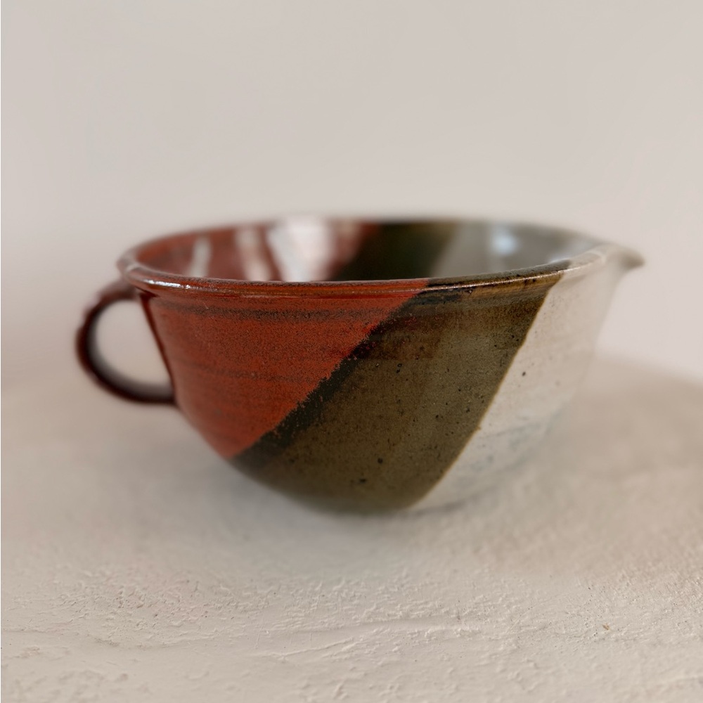 STUDIO POTTERY BATTER BOWL HANDLE/SPOUT HAND-MADE MID-CENTURY MODERN‎ CERAMICS - Picture 7 of 14